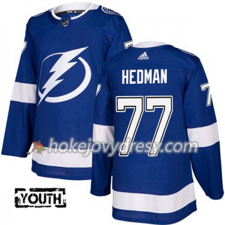 Dětské Hokejový Dres Tampa Bay Lightning Victor Hedman 77 Adidas 2017-2018 Modrá Authentic